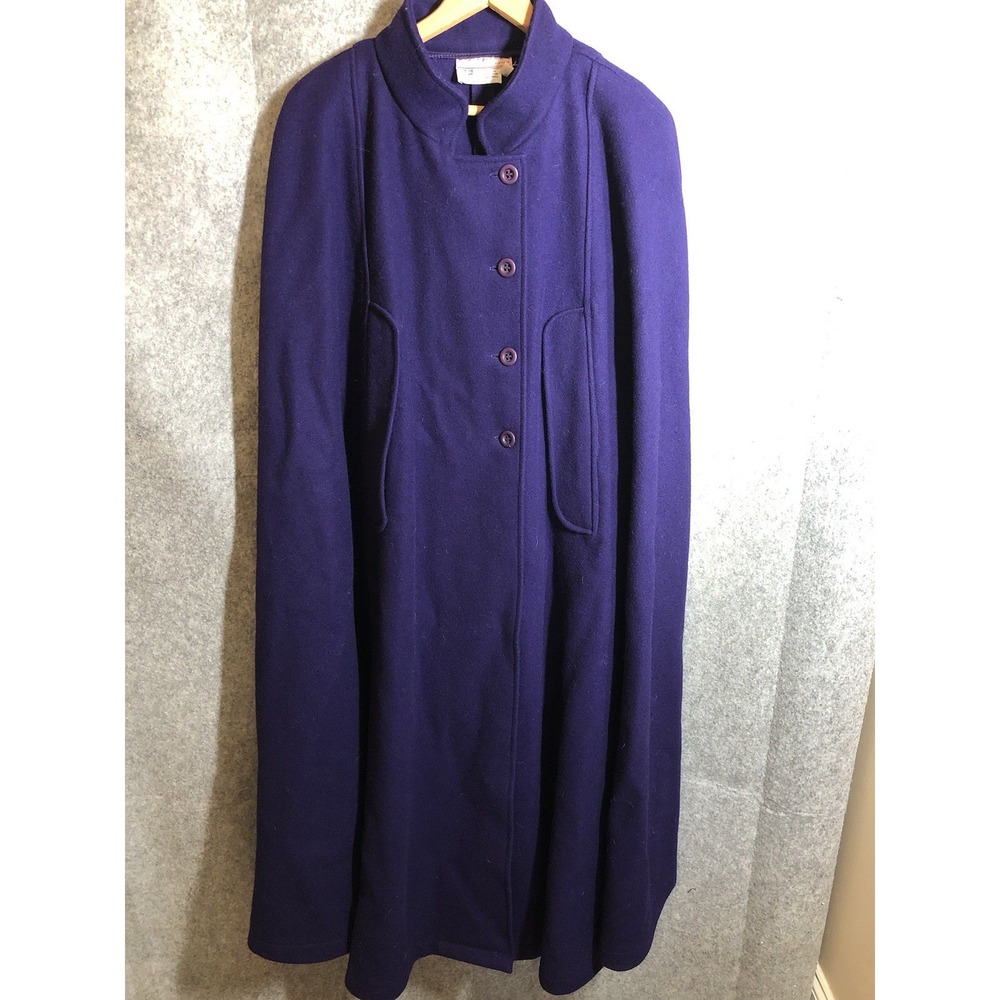 Vintage Aunt Abigails Attic Cape Women Extra Large Purple 100% Wool Maxi Classic